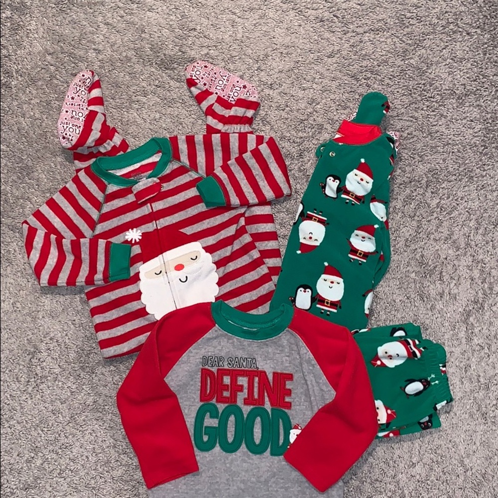 Three sets of Christmas Pajamas